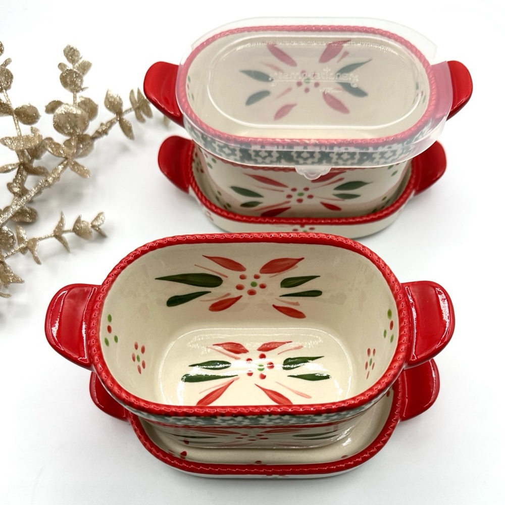Copy-Set of 2 Temp-Tations Red & Green by Tara. 3 piece set of Two. 10oz